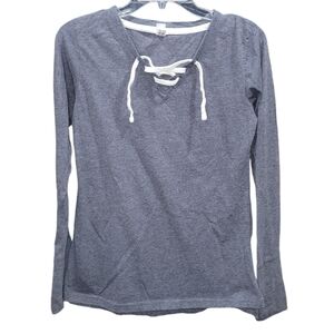 Markey G long sleeve lace-up tee Size M
